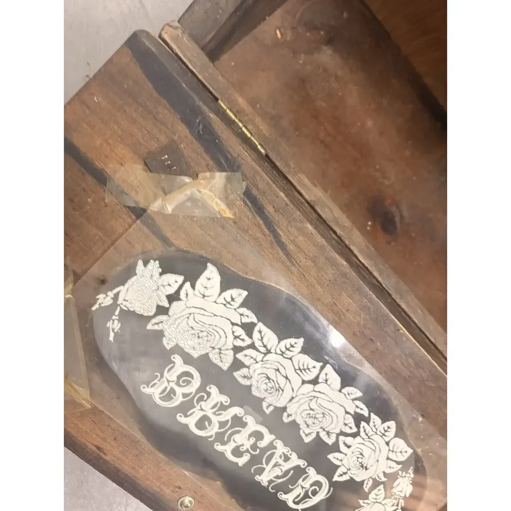 Vintage Cottage Core Rose Farmhouse Style Solid Wood Bread Box